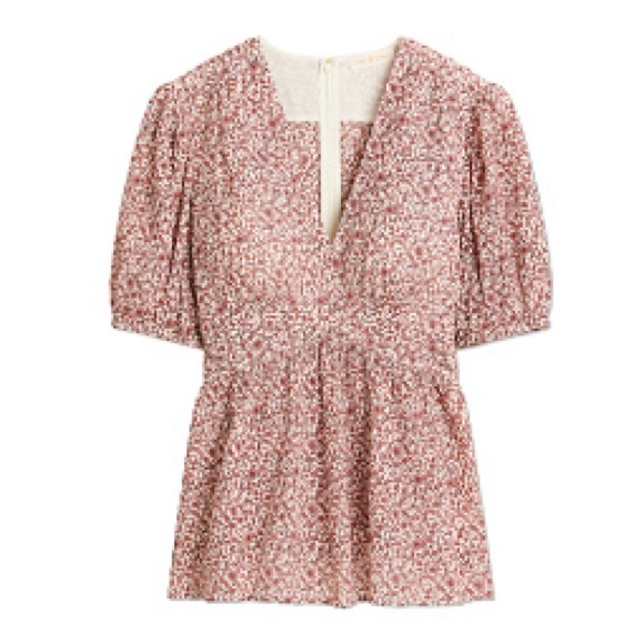 NWOT Tory Burch Silk/Cotton Crinkle Gauze Blouse - Picture 2 of 16